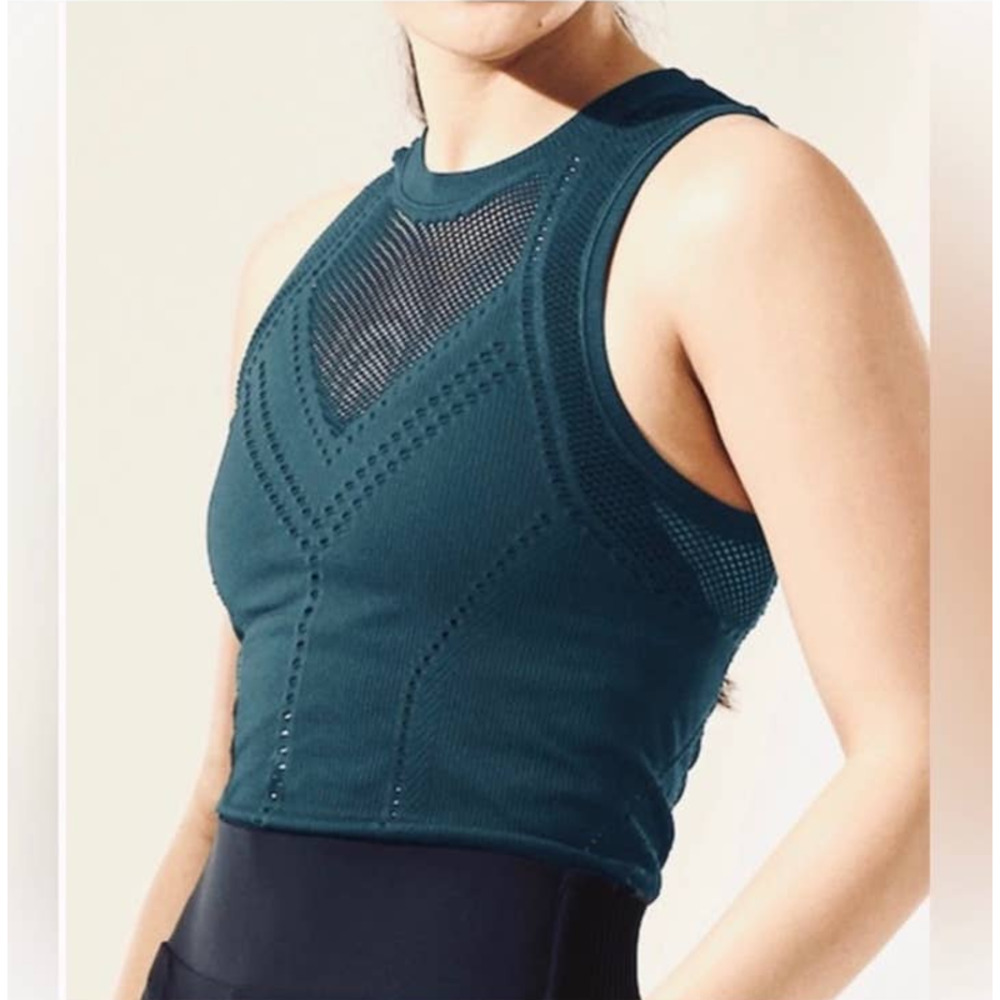 Athleta oxygen two toned tank top teal medium
